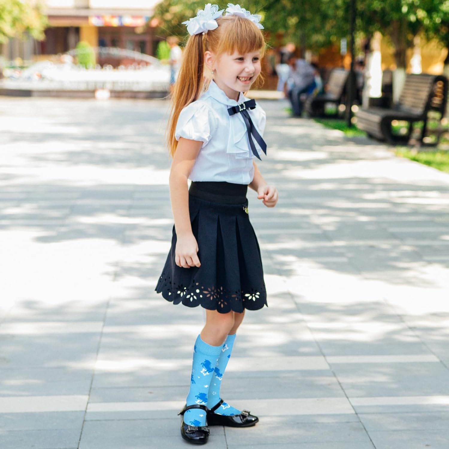 Kids Soccer Socks 3 Pairs Toddler Knee High Soccer Socks Baseball Sock for Girls - Image 2