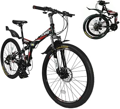 Xspec 26 21 Speed Folding Mountain Bike Bicycle Trail Commuter for Adults