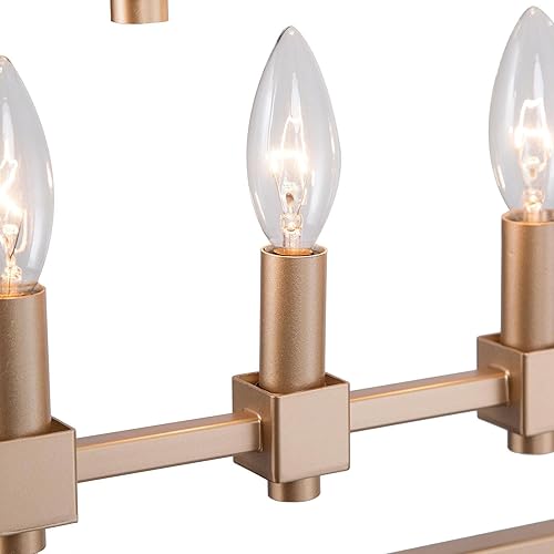 Miniatura 7 de KSANA Candelabro dorado, modernos candelabros de 5 luces para comedor, lámparas lineales de isla de cocina de 28 pulgadas para sala de estar