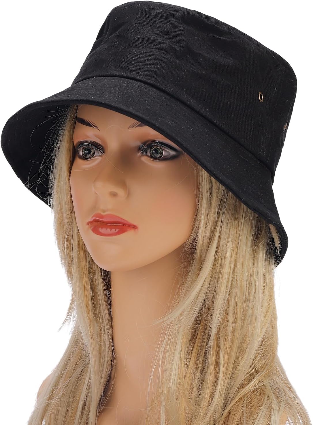 Solid Color Bucket Hats Eyelets Summer Beach Hat Packable Golf Sun Caps for Women, Men - Image 3