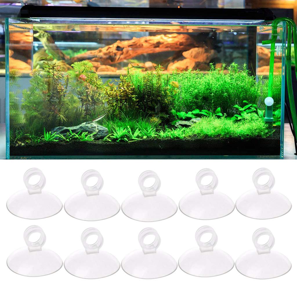 10x Aquarium-Saugnäpfe Mit Clips – Transparente Halter Für Schläuche & Rohre
