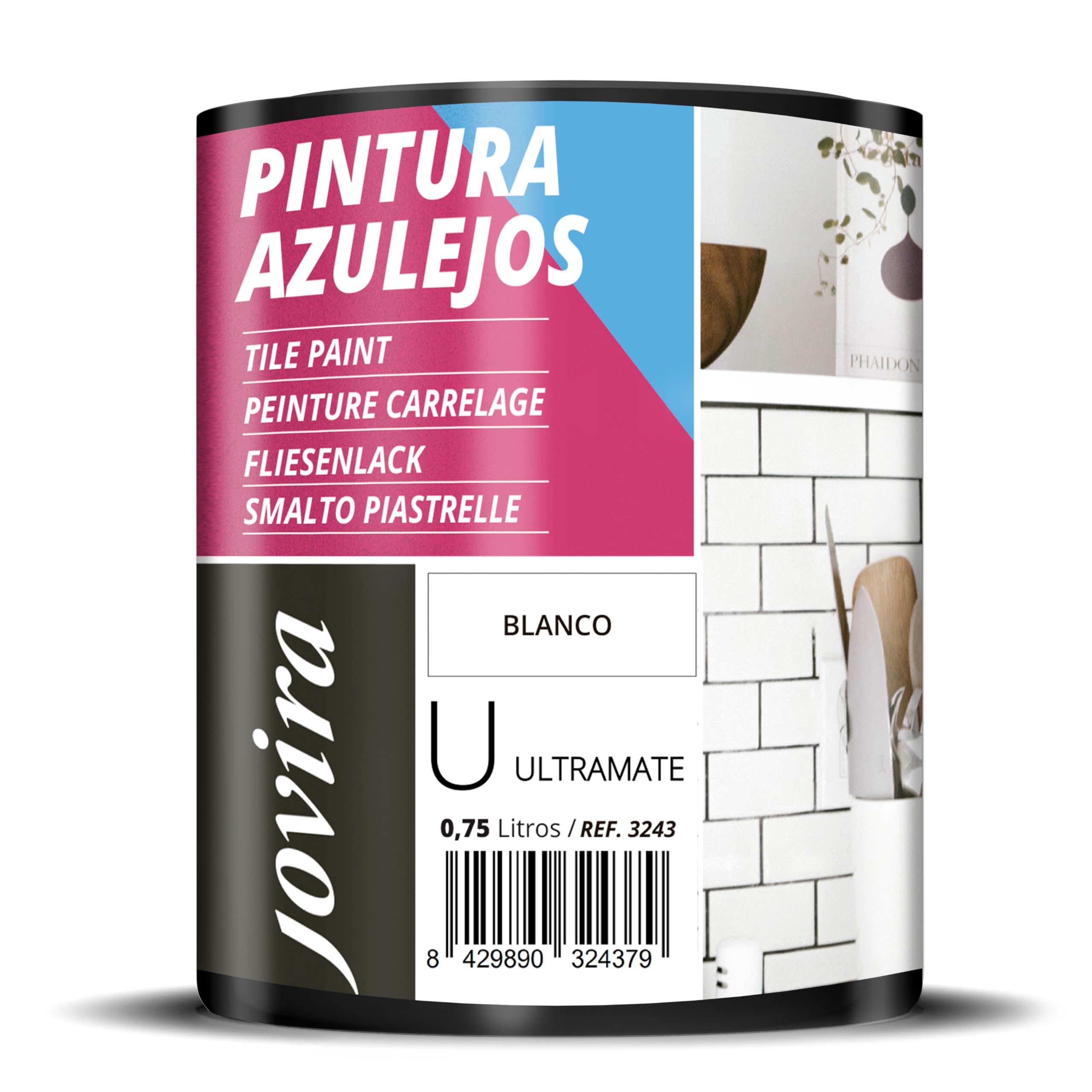 JOVIRA PINTURAS Pintura para Azulejos al Agua, Ultramate. Da una imagen nueva a tu cocina y baño. (750 Mililitros, Blanco) - T