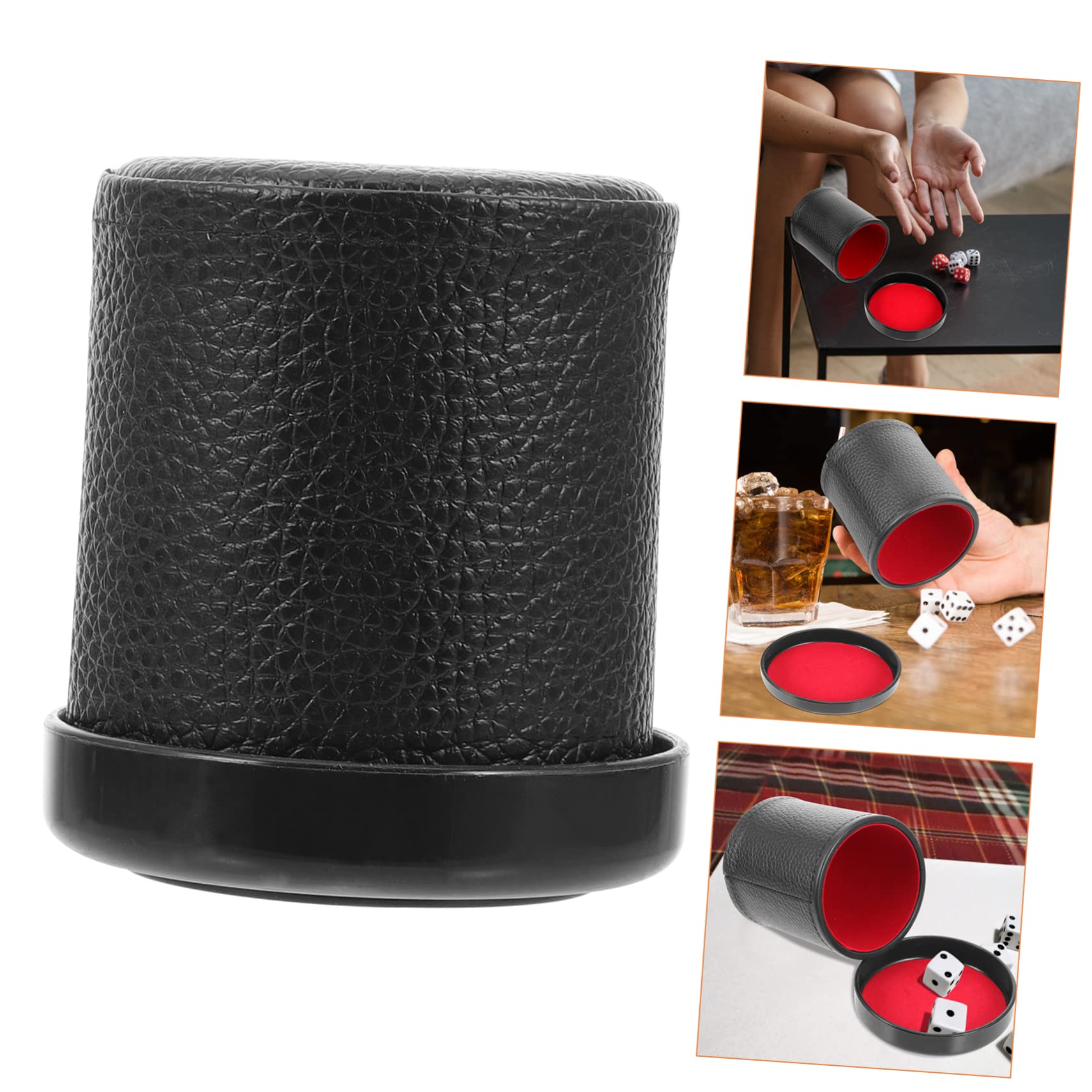 1 Juego de Vasos de Piel silenciosos para colador de Dados, Taza, Soporte para Cubos Reutilizable, Soporte para agitación, para Cubos de agitación, Accesorios de Juego Bar
