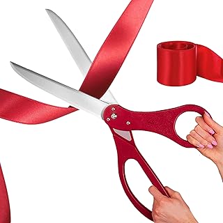 Red Ribbon Cutting Ceremony Kit – 25" Giant Scissors for Ribbon Cutting Ceremony Kit Giant Ribbon Cutting Giant Scissors Ceremony with Red Ribbon Grand Opening Ribbon and Scissors for Special Events