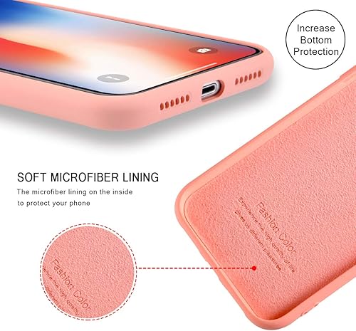 Miniatura 2 de Idocolors Funda rosa para iPhone 11 Pro Max, diseño femenino de cereza protectora, antideslizante, de silicona líquida, forro de microfibra suave, a