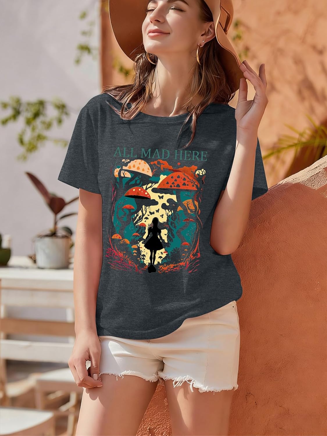 Magical Kingdom Shirt Women All Mad Here Princess T Shirts Magic Fairy Vacation Party Casual Short Sleeve Tops