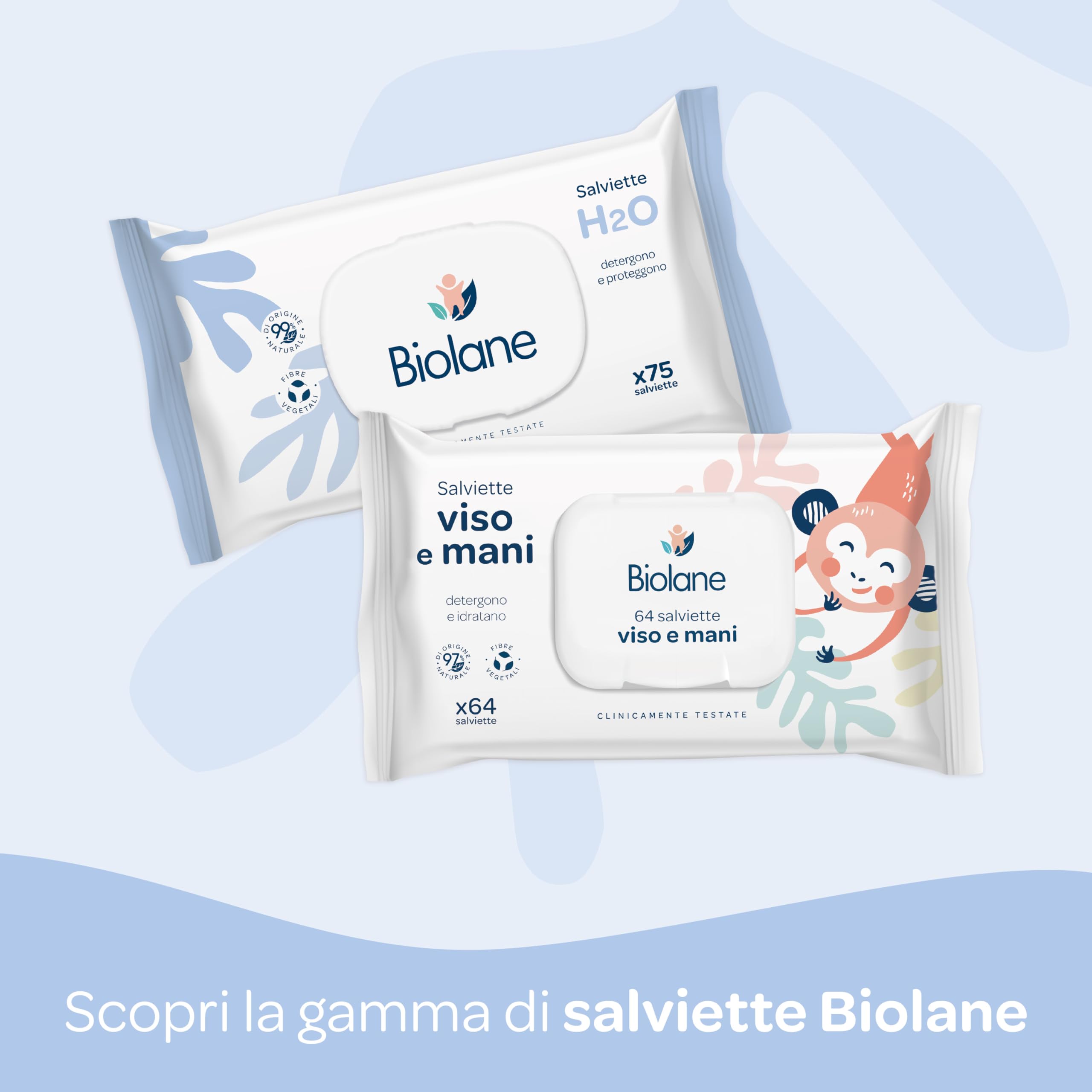BIOLANE - Salviette neonato all’Acqua - 900 Salviettine (12x75) - Detergenti Delicate per Neonati - 99% Ingredienti di Origine Naturale - Senza Risciacquo - Fin dalla Nascita