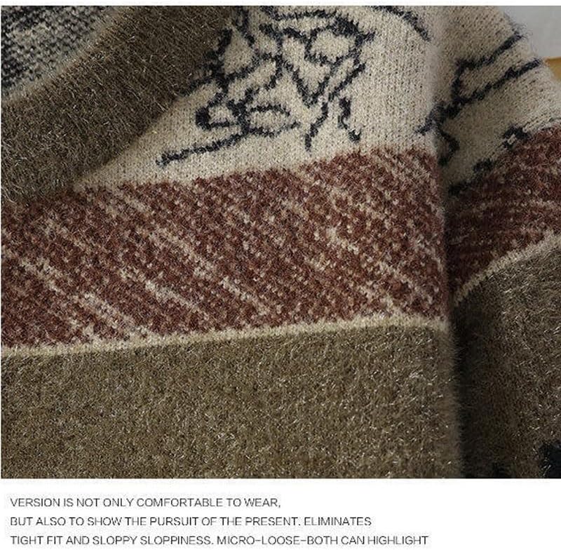 Winter Casual Round Neck Sweater Men's Base Knitted