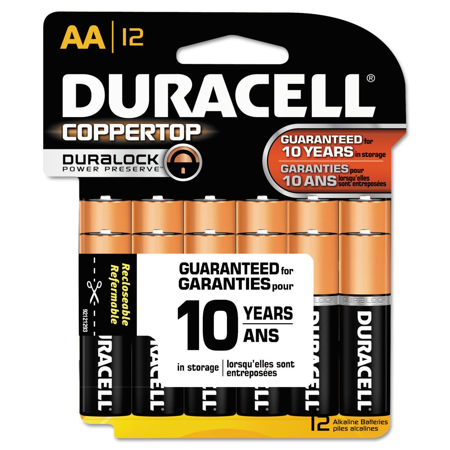 Duracell - CopperTop AA Alkaline Batteries - long lasting all-purpose Double A battery for household and business -