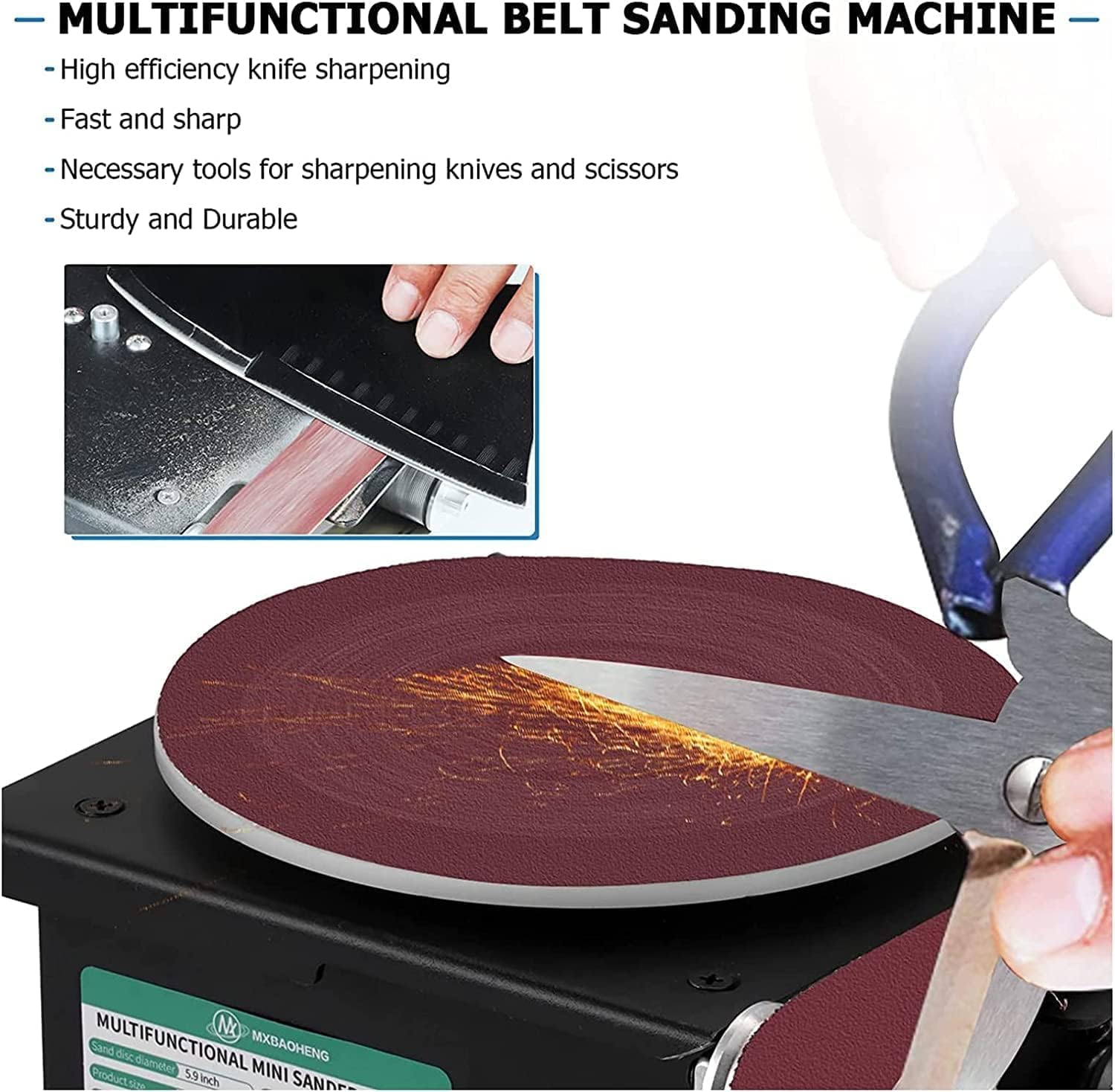Bench Disc Sander, Mini Disc Sander, 6-Inch Electric Polishing Grinding Machine, 7 Variable Speed DIY Sander for Wood Crafts Metal Stone Grinding.