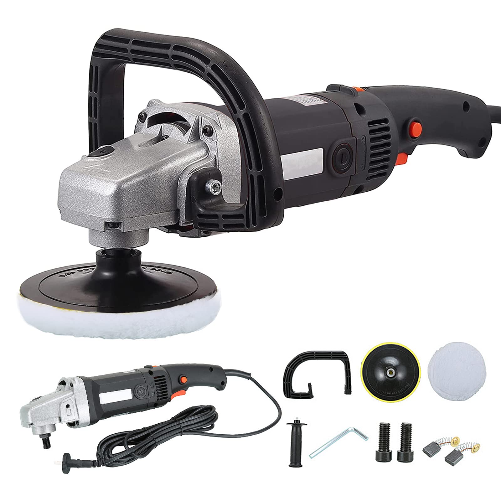 電動ポリッシャー 100V 研磨パッド付き 六角軸付き ポリッシャー バフ 研磨パッド 31点セット 洗車 3インチ