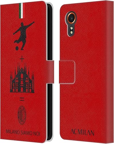 Vista 87 de Head Case Designs Funda de cuero con licencia oficial de AC Milan con diseño de camuflaje digital, compatible con Samsung Galaxy S22 Ultra 5G