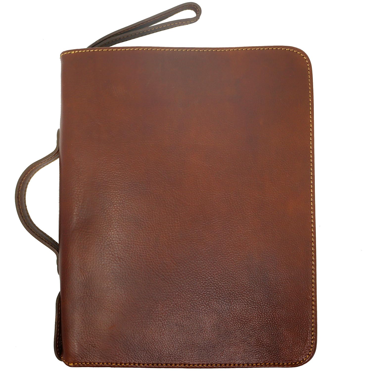 Venezia Full Grain Leather Laptop Case Portfolio Briefcase Attache (Vecchio Brown, 10" h x 2" w x 12.5" l)