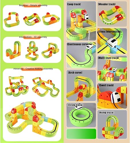 Miniatura 4 de Train Set, with Motorized Train Set, 67pieces, Motorized Track Toy, Nursery playroom Toy, Portable Safe Construction, for Boys Girls Christmas