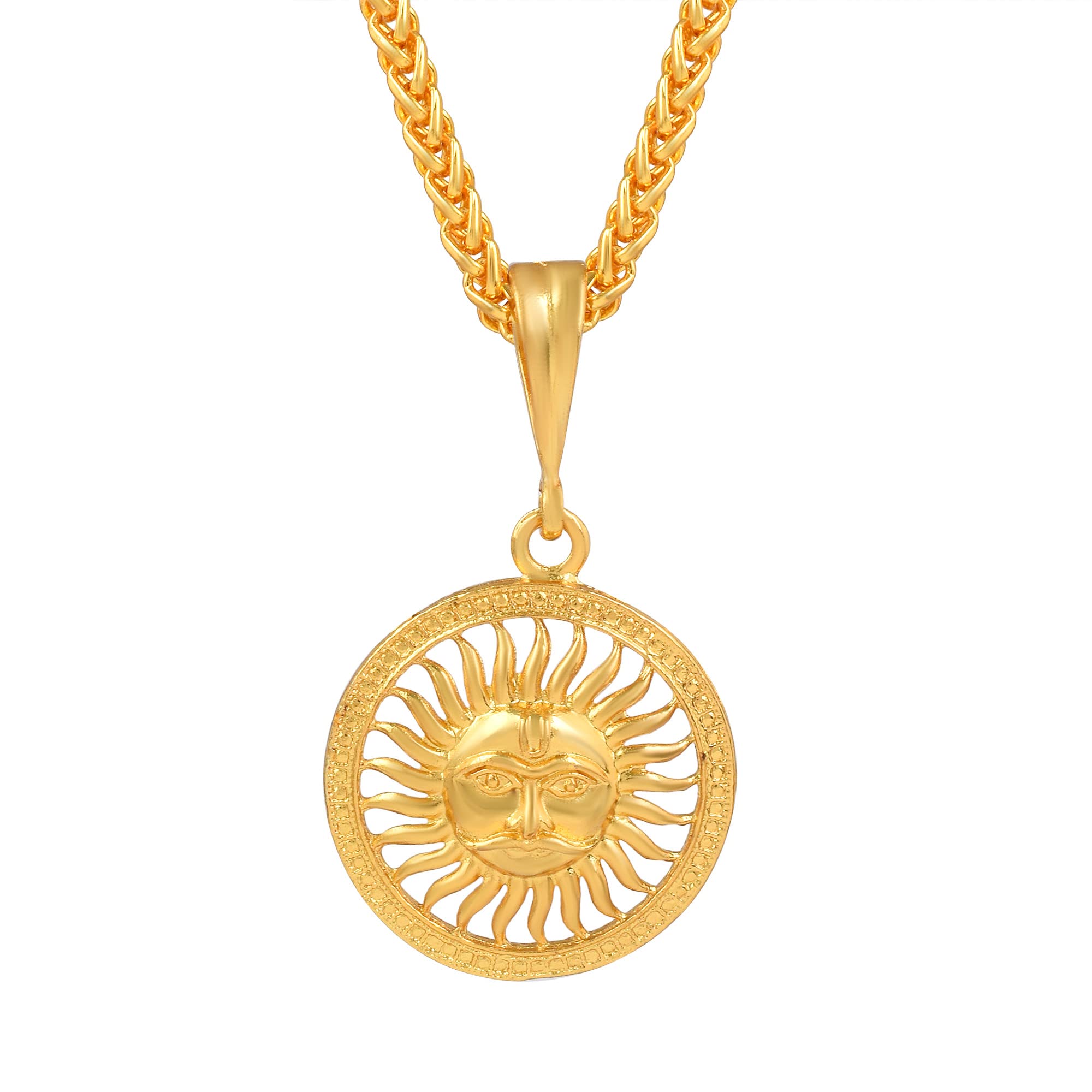 dulci Gold Plated Brass God Sun Face Charm Pendant for Men & Women Lord Surya Locket Jewelry For Unisex-picture-17