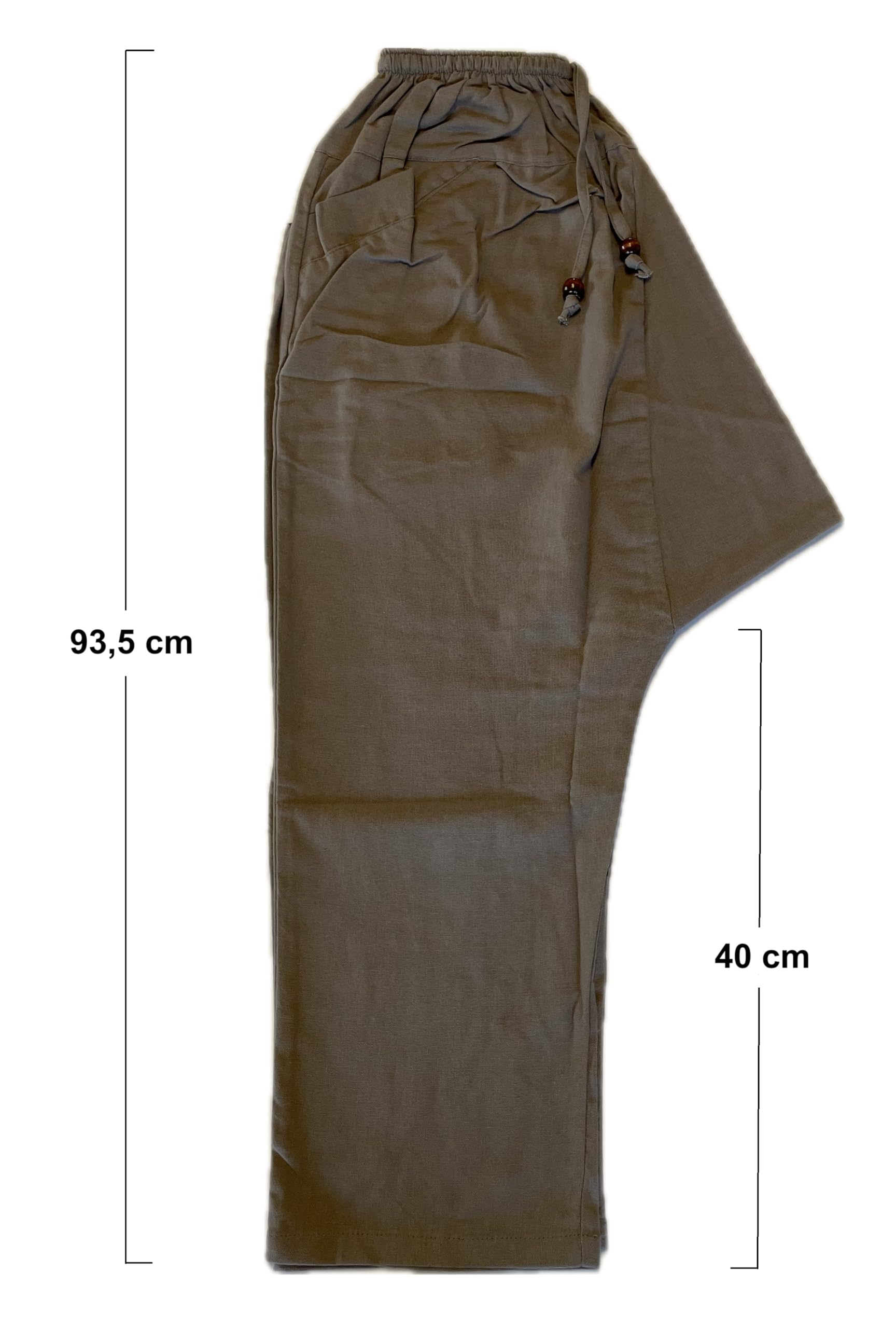 SAVARI - Pantaloni Harem tailandesi, Pantaloni Bombache Uomo Donna con Tasche Senza Polsini 100% Cotone. Vita elastica e lacci taglia unica Ideale Taichi, Premama, Yoga. Nero, Vino, Cammello, Grigio