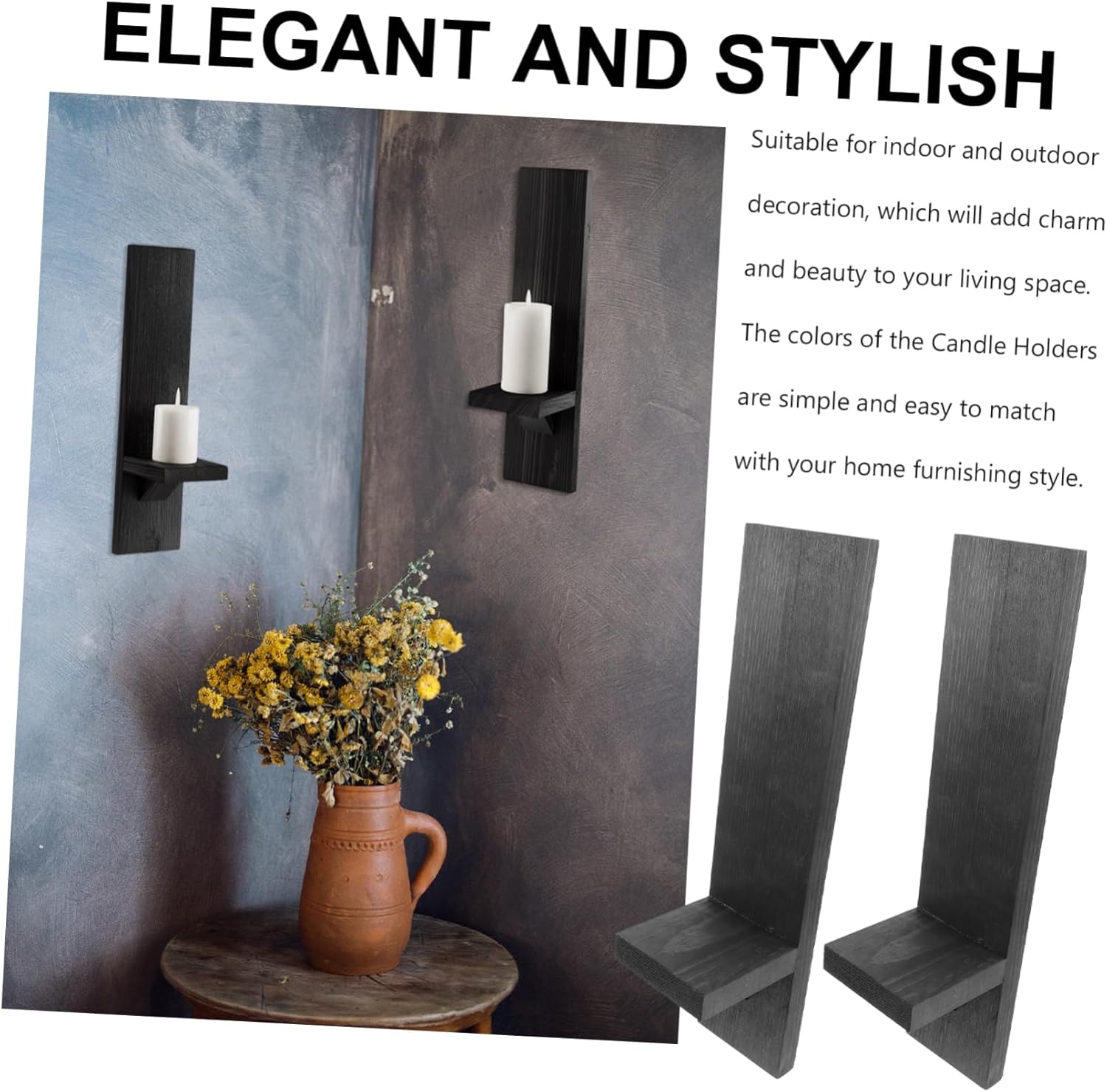 MAGICLULU 1pair Rustic Wall Mount Candle Sconces Decor for Bedroom Dining Room Hallway Compact Design Easy Installation Creates Unique Artistic Atmosphere Candle Holders
