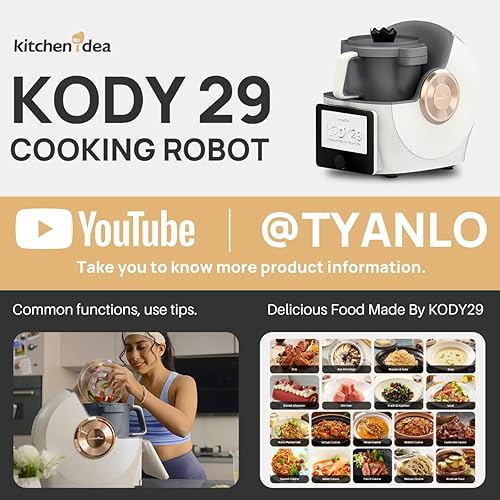 Miniatura 6 de KITCHENIDEA Kody29 Smart Food Processor, 21 in 1 Multicooker and Cooking Robot with 1,400+ Guided Recipes, 11 Accessories, WiFi Built-In