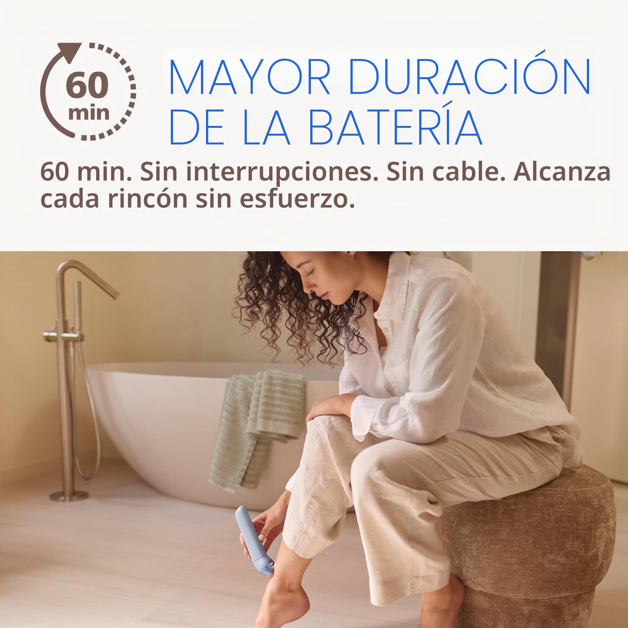 Philips Depiladora Serie 8000 - Depiladora eléctrica inalámbrica en seco y húmedo para piernas y cuerpo, con ProGuide, 3 accesorios, 60 min de tiempo de funcionamiento, modelo BRE708/00
