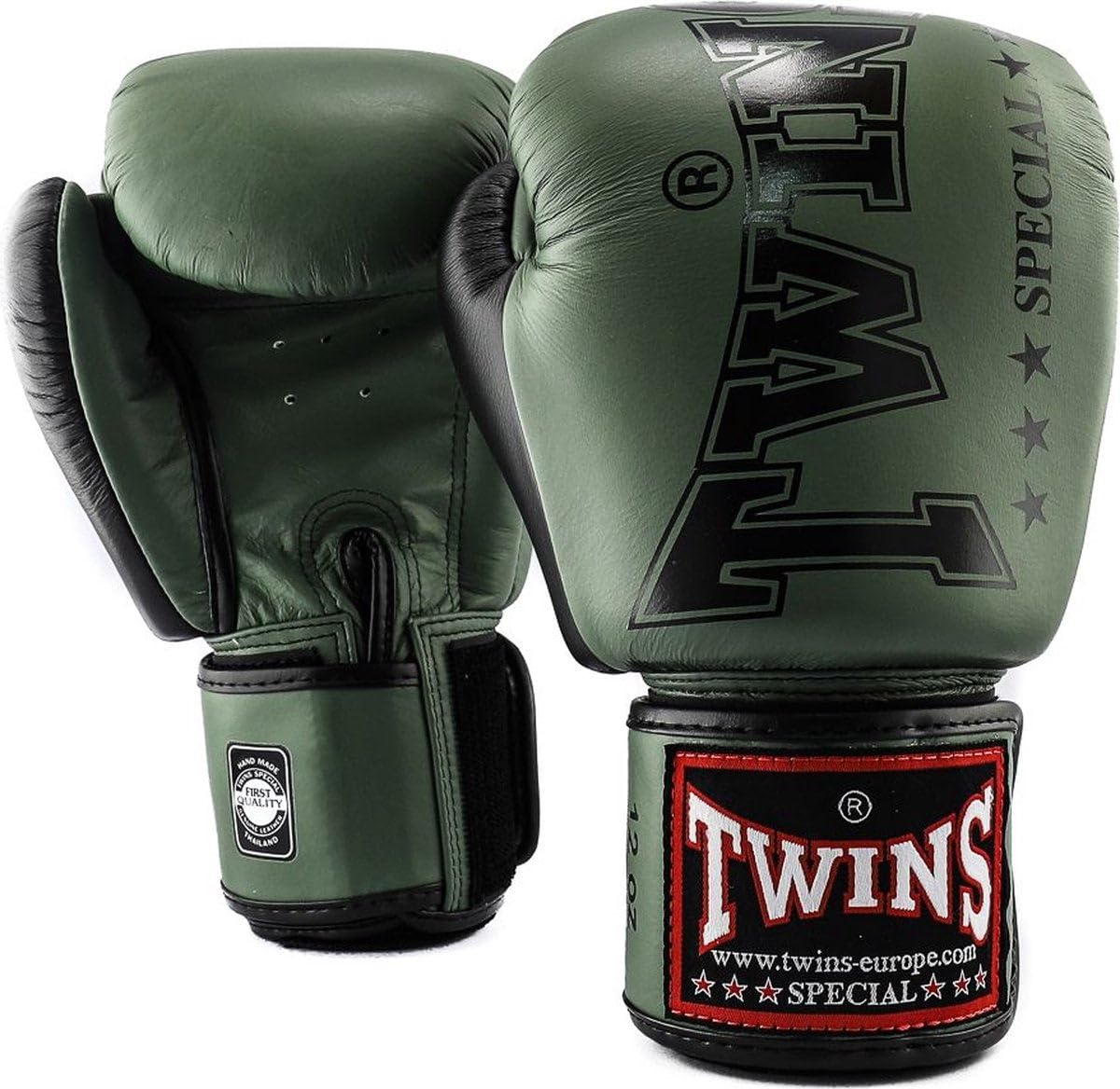 Twins Special Boxhandschuhe - BGVL8 - Für Training, Sandsack und Sparring - Echtes Leder - Grün - 14 oz