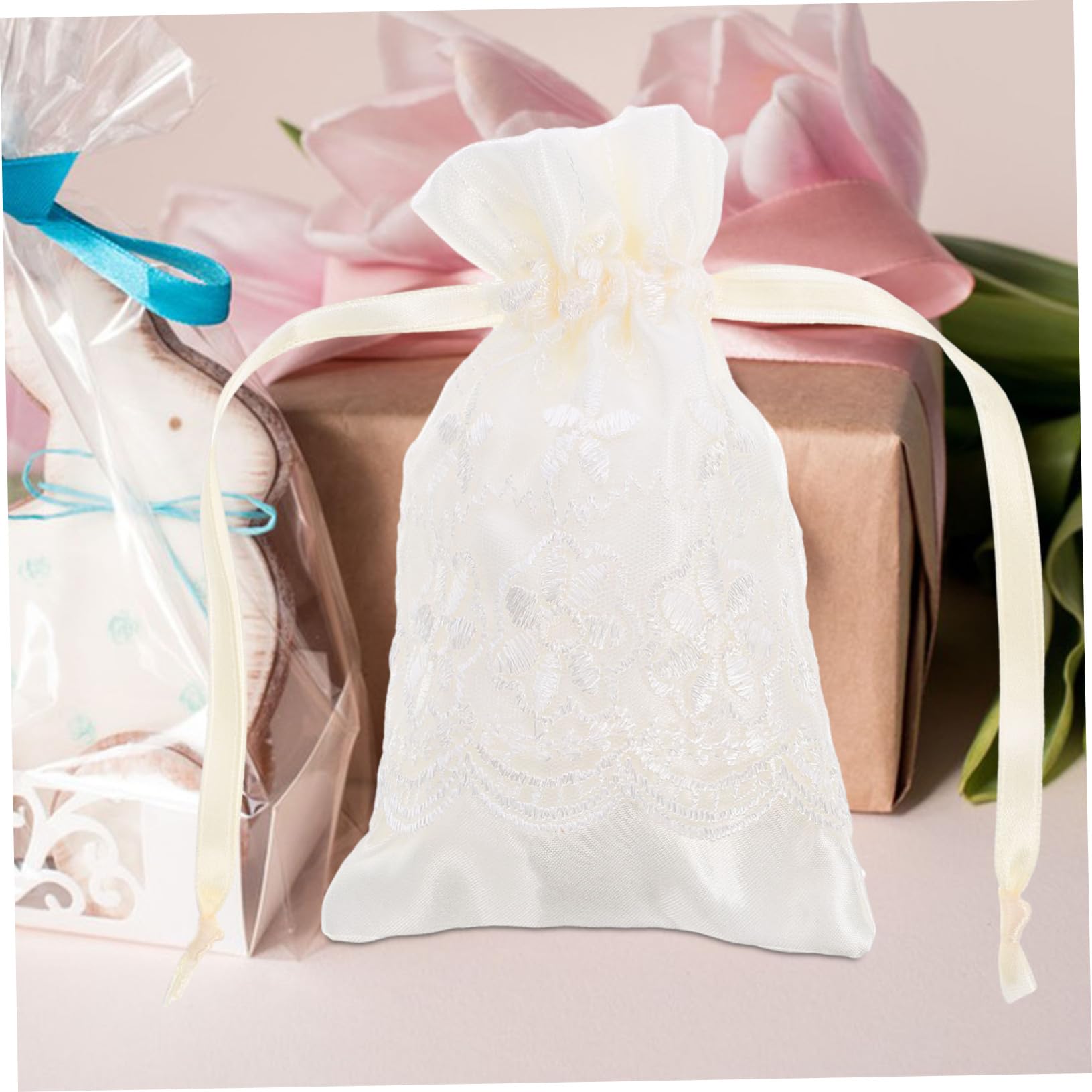 5 Set Sacchetti Elegante Per Gioielli Per Matrimoni E Speciali Sacchetti Per Confetti 4 Pezzi*5
