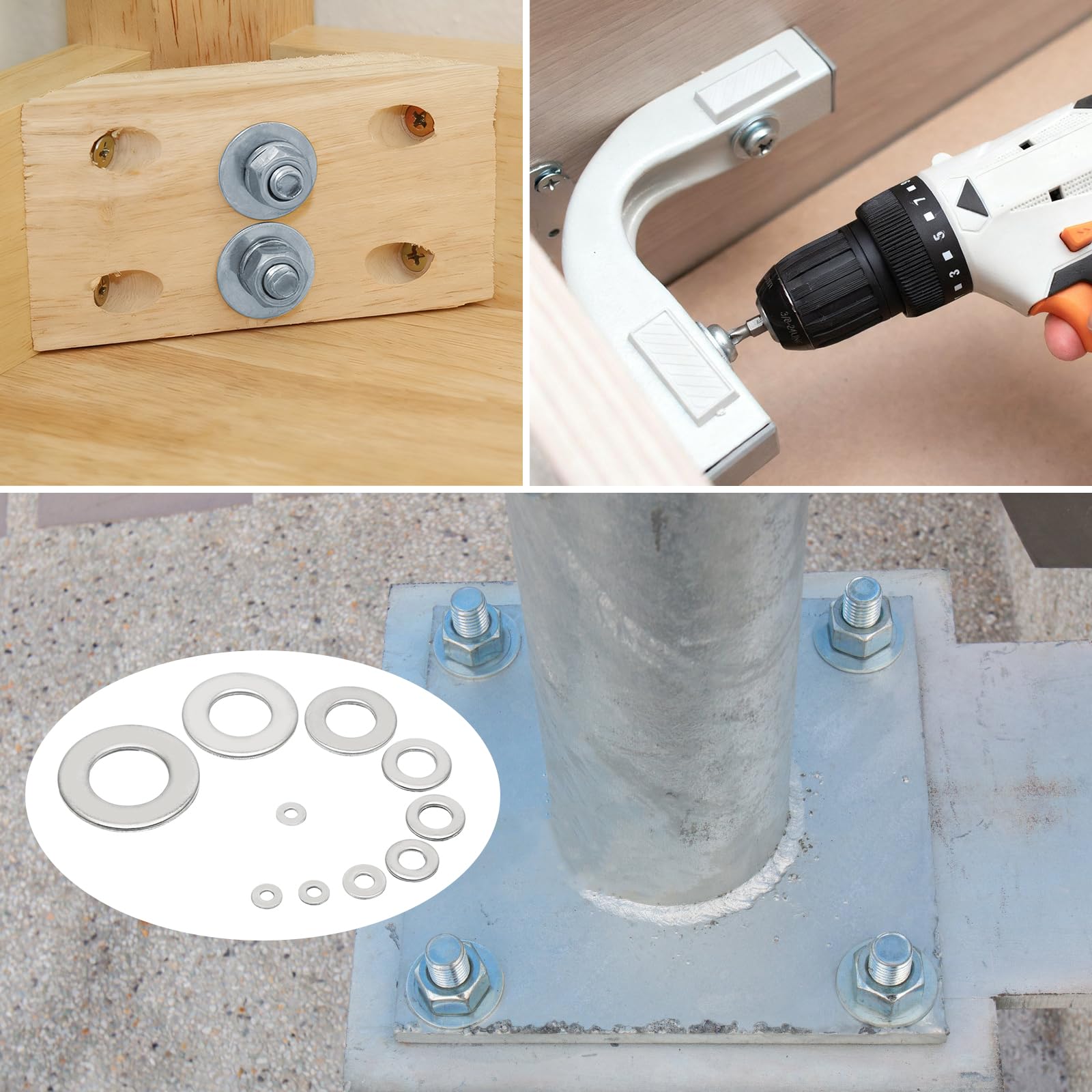 910 Pezzi Kit Rondelle Alzaporta, Rondelle Acciaio Inox, Rondella Metallo per Viti e Bulloni (M2, M2.5, M3, M4, M5, M6, M8, M10, M12)