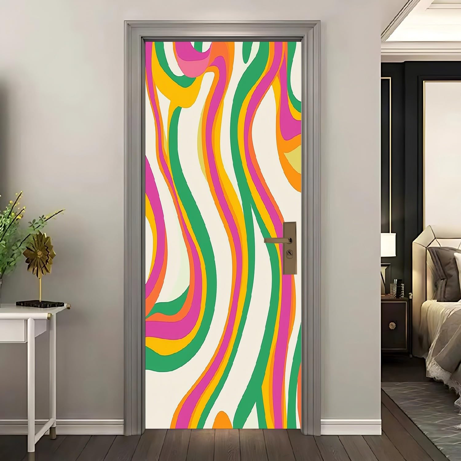Sticker porte imperméable et amovible 95x205cm design