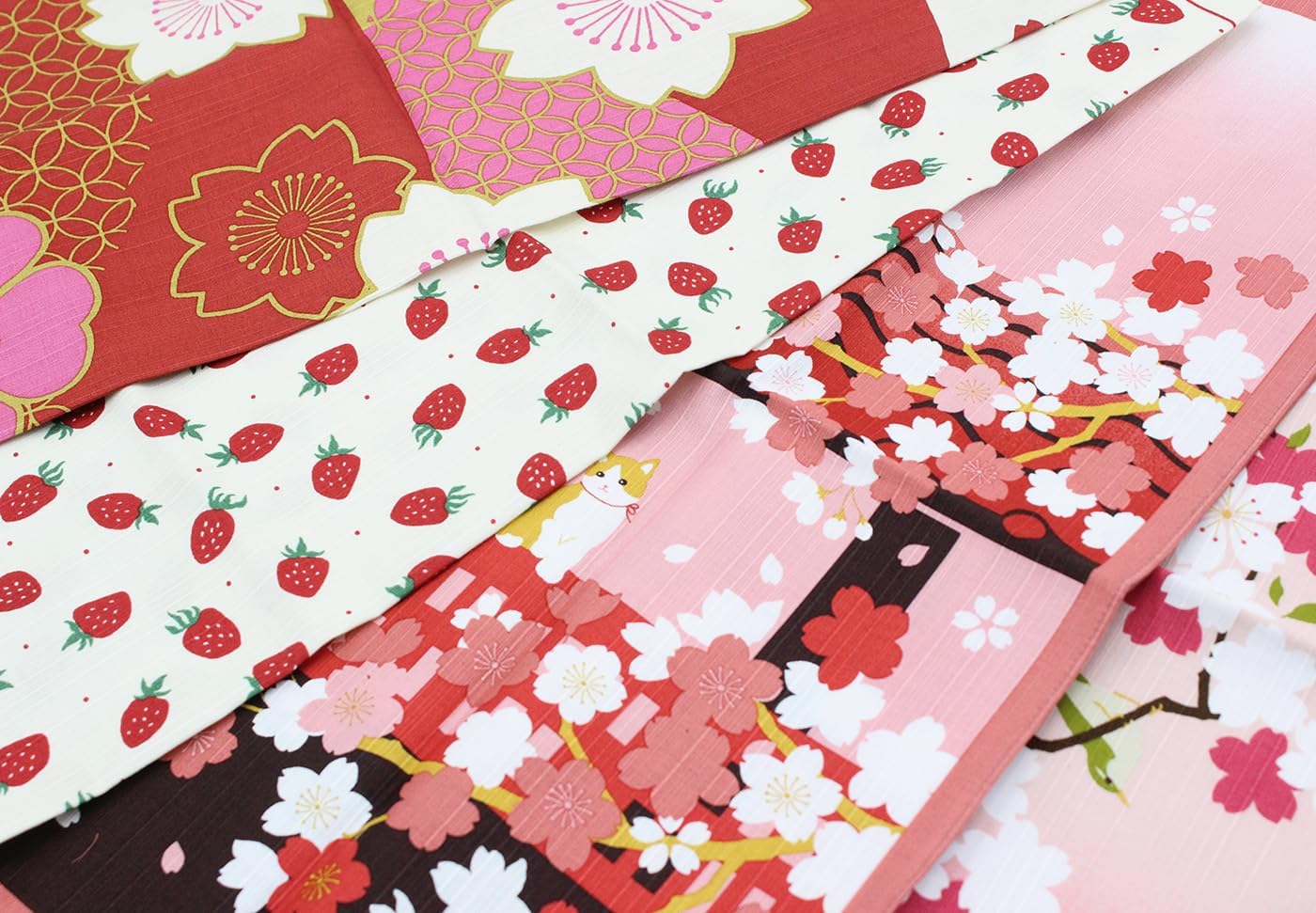 Waraku Fuuka Japanese Reusable Furoshiki Fabric Bento Gift Wrapping Cloth 100% Cotton (19.7"×19.7", Sakura Pagoda Fuji) image 2