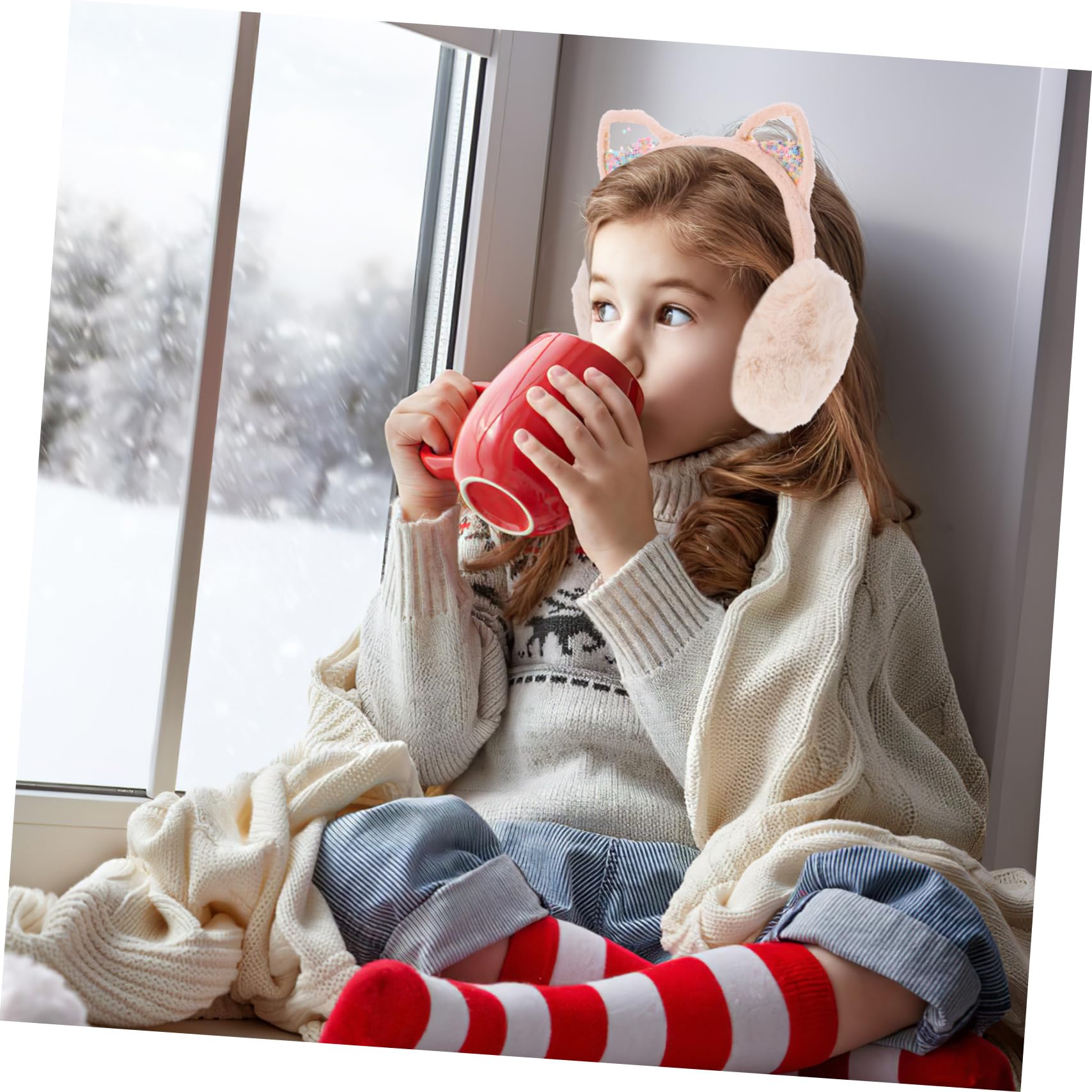Homoyoyo Foldable Plush Earmuff for Boys and Girls Girls Boys Winter Warm Ear Comfortable