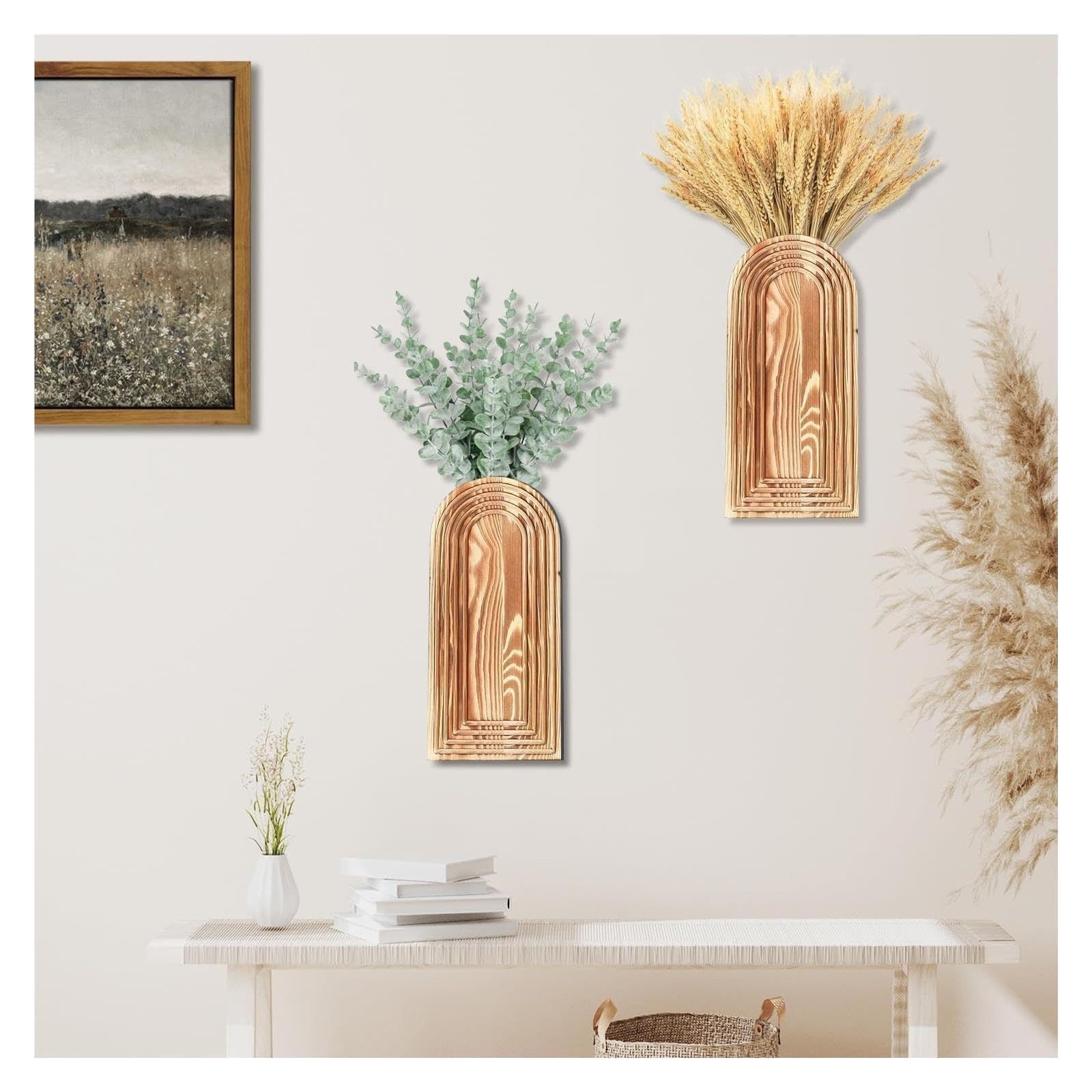 Vasenhalter aus Holz for den Heimgebrauch zur Wandmontage Für Haushalt
