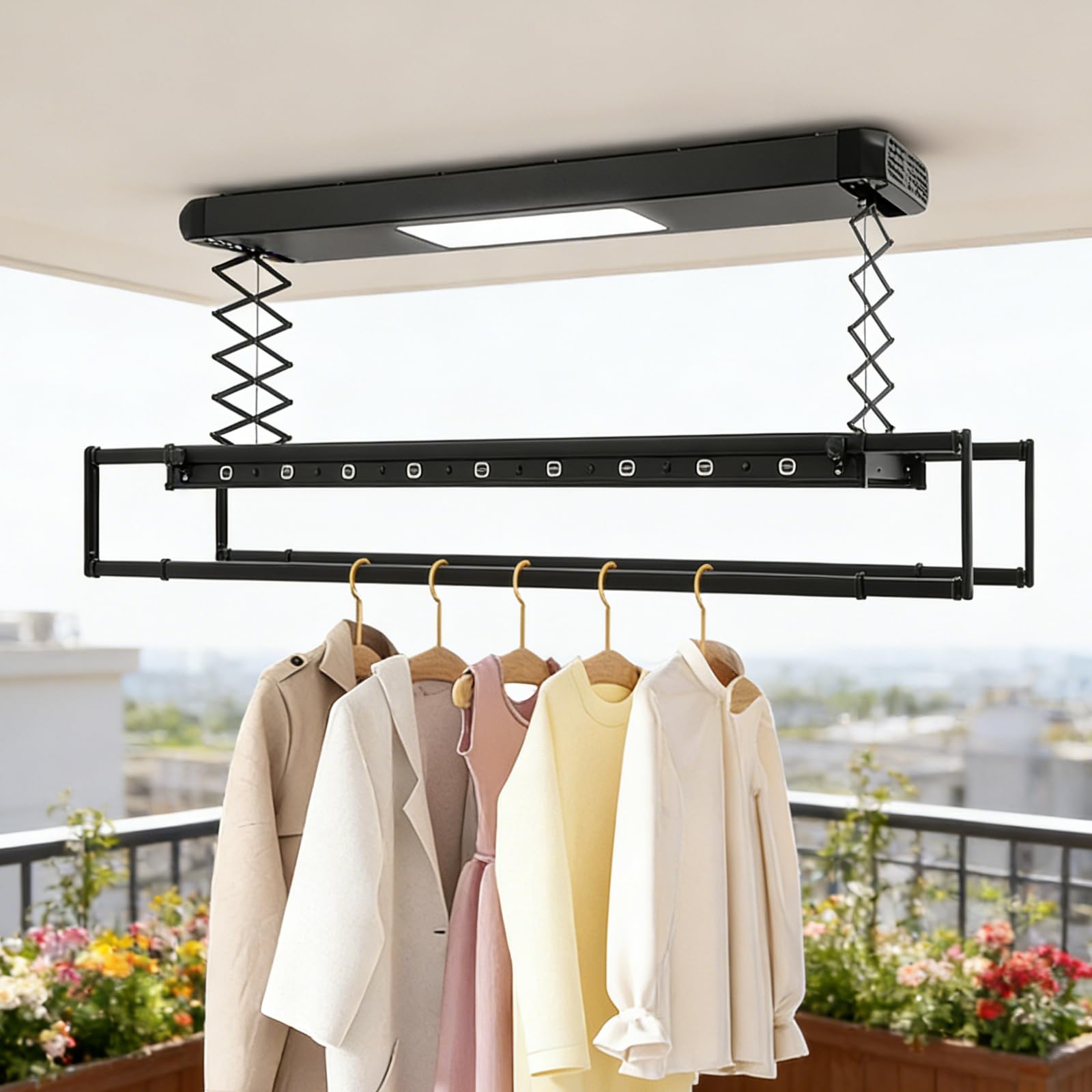 ACLICE Elektrischer Wäscheständer Decke 35kg 215cm Fernbedienung LED