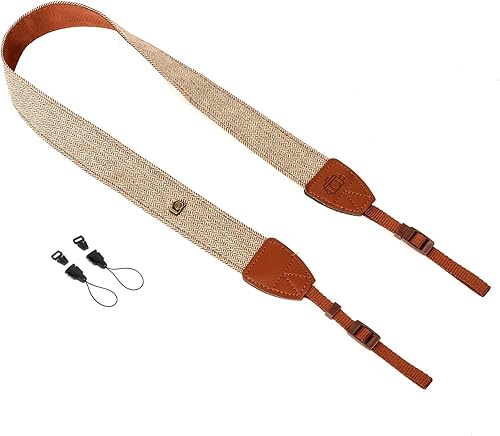 Miniatura 5 de WANBY Correa de la cámara Correa de hombro de lona marrón con hebillas de liberación rápida para DSLR SLR