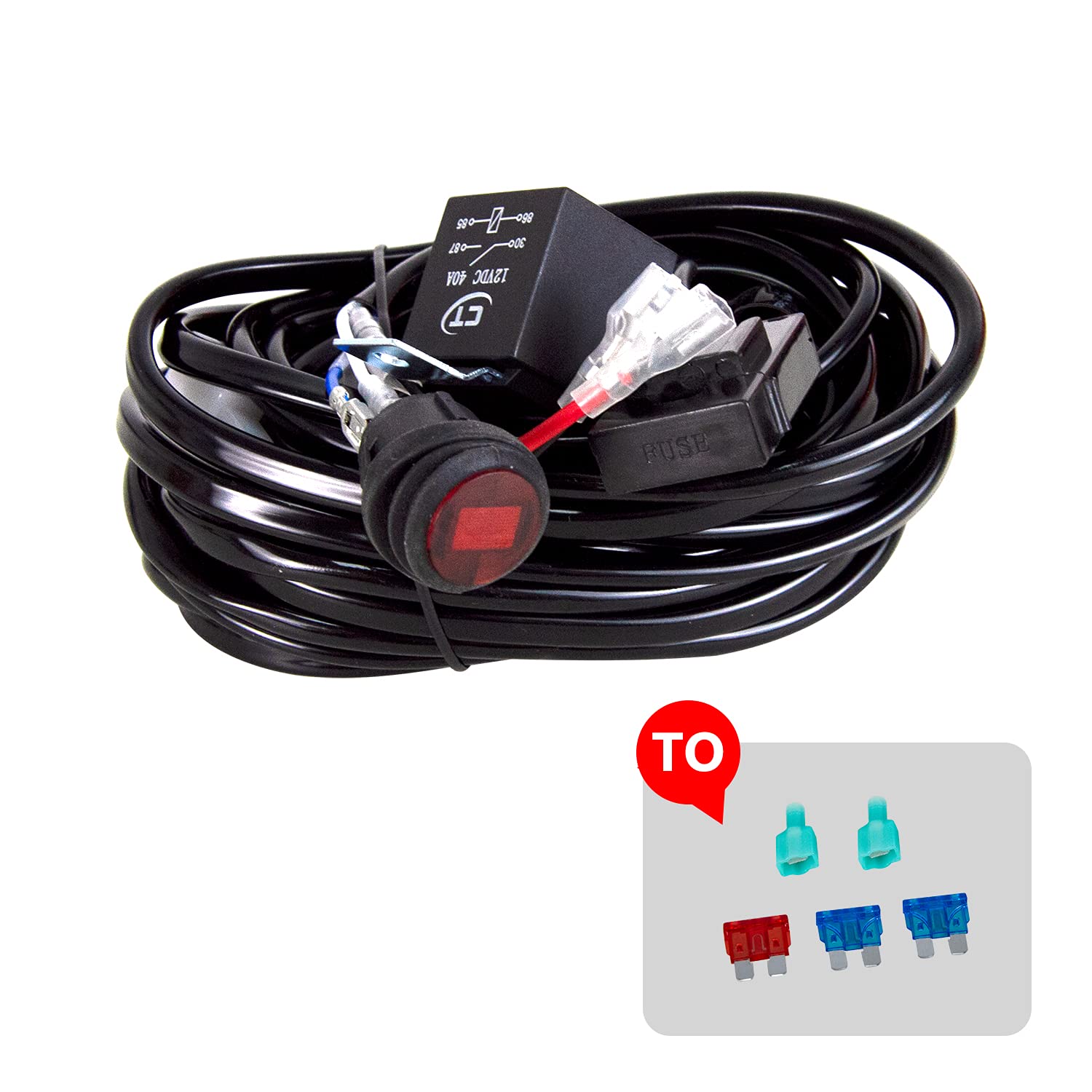 SKYWORLD 61cm 216W Barra LED con 12V kit de cableado, 7D delgado barras luminosas led para off road camión coche ATV SUV 4x4 barco, Lampara foco, Faros trabajo led 6000K Blanco | Faro Led Spot Flood luces antiniebla y 12V arnés de cableado kit para 4x4 Of