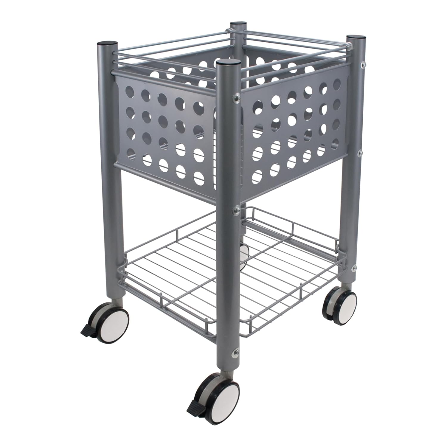 Vertiflex Mobile Rolling File Cart on Wheels, Sidekick Hanging File Cart, 13.75 x 15.5 x 26.25 Inches, Matte Gray
