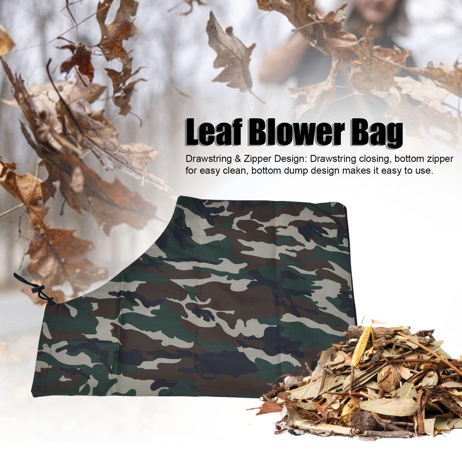 SEABABOO Sac D'Aspirateur De Souffleuse à Feuilles Sac Pour Aspirateur Souffleur Sac D'Aspirateur De RéSistant Corrosion Sac Broyeur Souffleur Sac Collection Feuilles Ajustable Oxford à GlissièRe