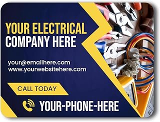 Magnet Me Up Custom Car Magnet, Electrical Company, Personalized Advertising Sign, 24x18 Inches, 2 Pack, Customizable with Company Name, Contact Details, Bumper Magnet, Electricians, Crafted in USA