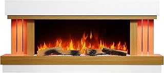 Sogne AF52 – Elektrokamin mit realistischer 3D-Flammenprojektion, LED-Beleuchtung, Heizfunktion, Modernem Design, Fernbedienung im Lieferumfang enthalten, Energiesparend, Modisches Design
