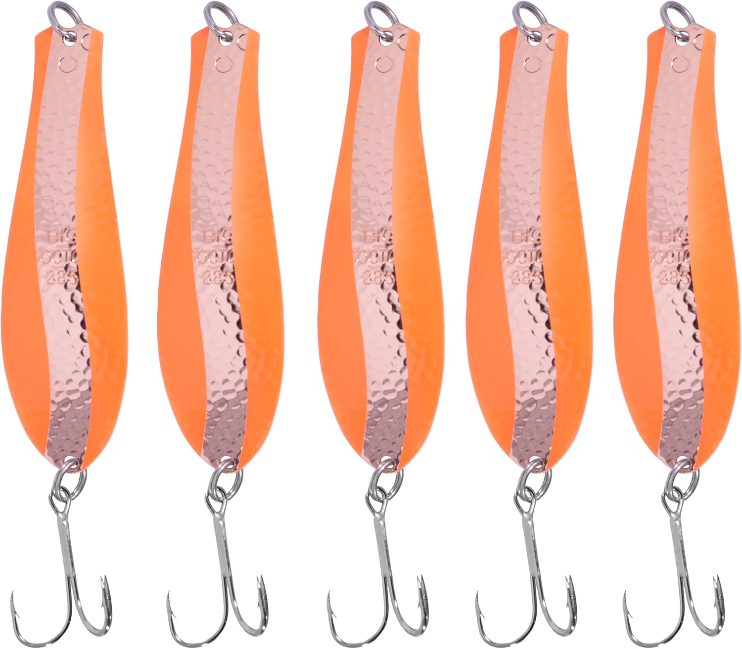 Doctor Spoons Orginal Fishing Lures Series - Made in USA - Saltwater & Freshwater - Eagle Claw Hook - Walleye, Bass, Northern, Pike, Salmon, Trout, Striper & More - Casting, Jigging, Trolling 5 Pack