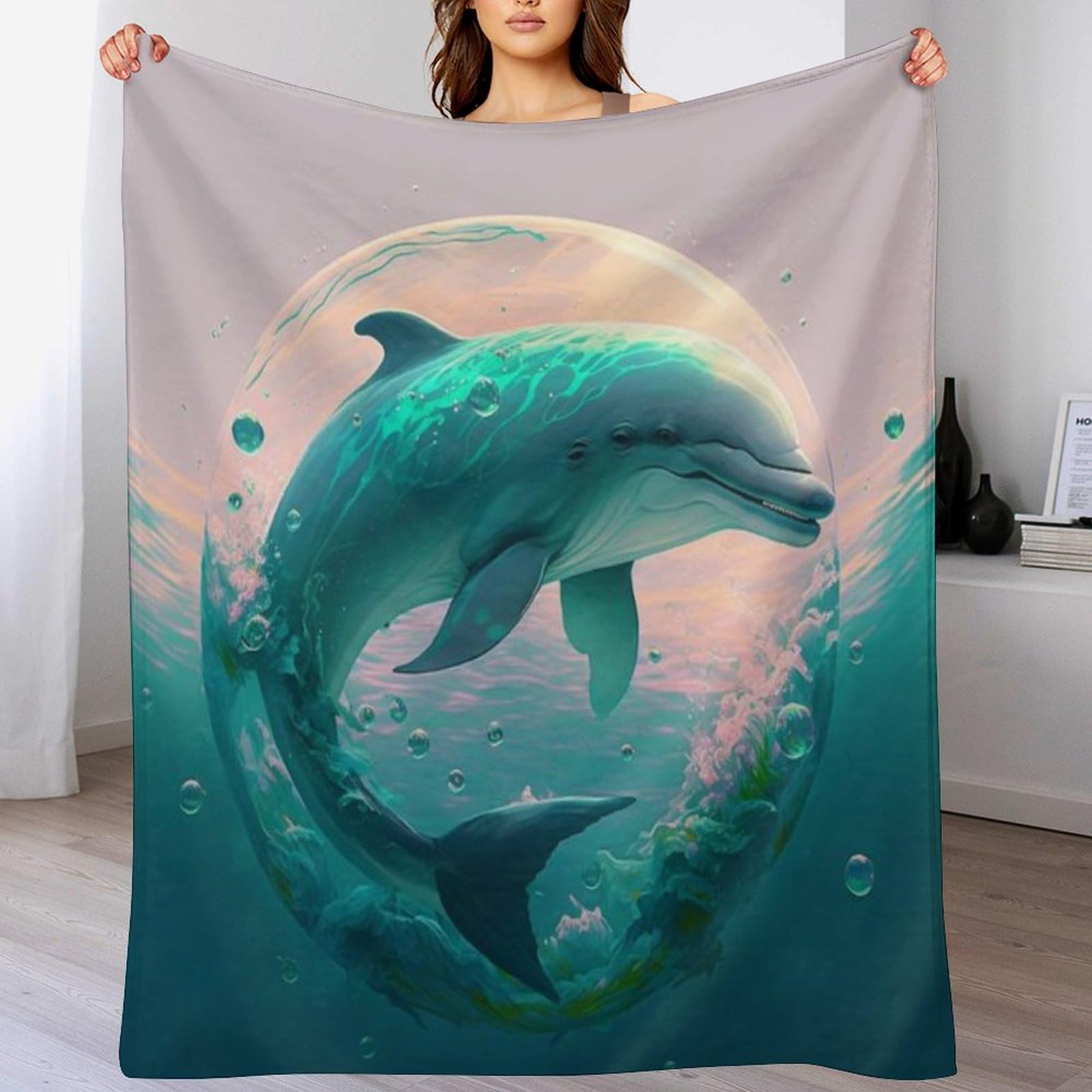 Couverture dauphin polaire chaude pour des moments cocooning au balcon