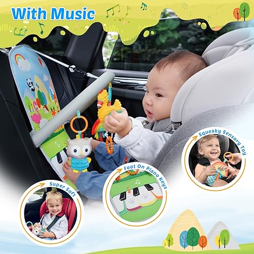Miniatura 2 de HOLYFUN Juguetes de asiento de automóvil para bebés, juguete sensorial de Navidad para niños pequeños, juguetes ajustables para asiento de automóvil