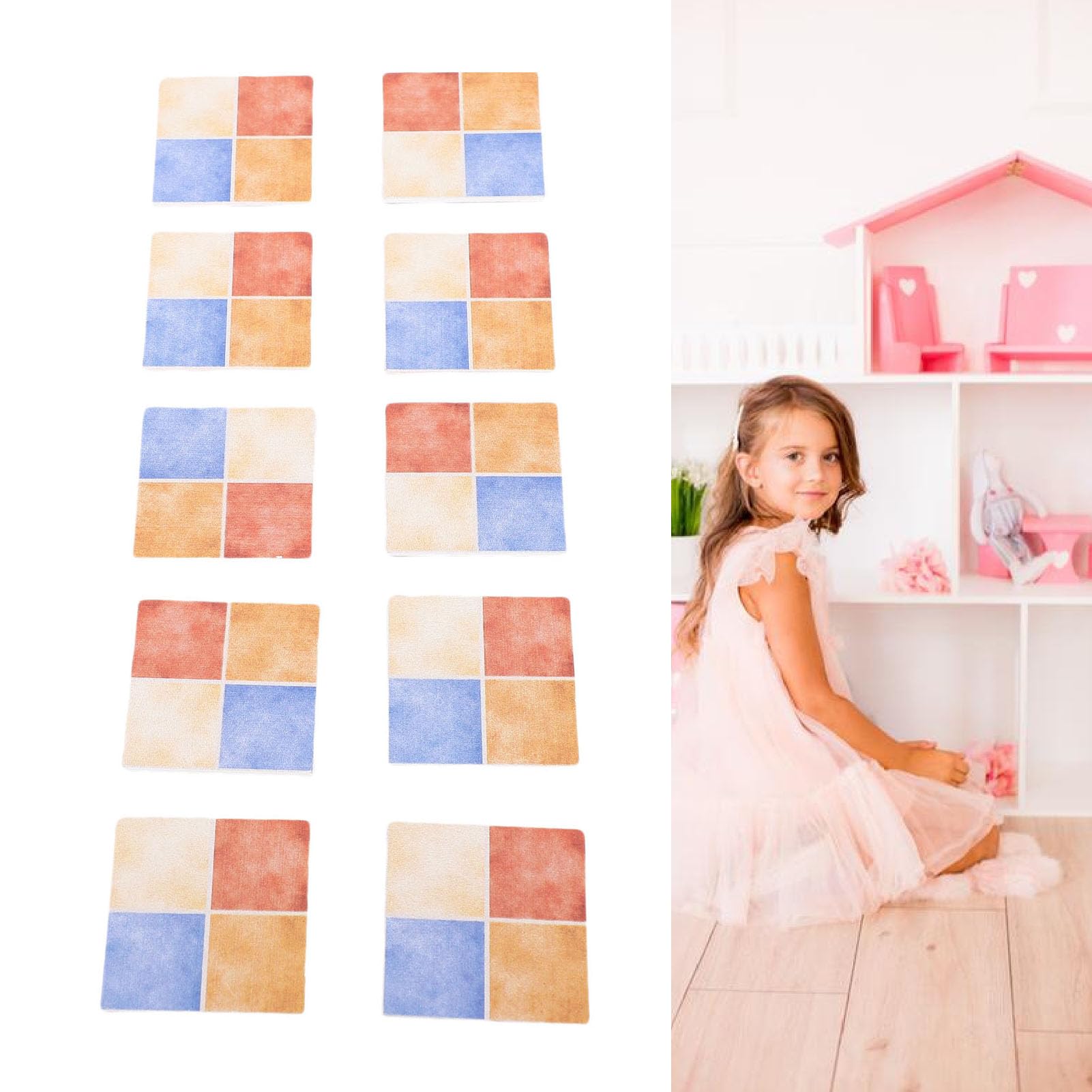 CHICIRIS Lot de 30 dalles de parc miniatures en bois pour maison de poupée à l'échelle 1:12