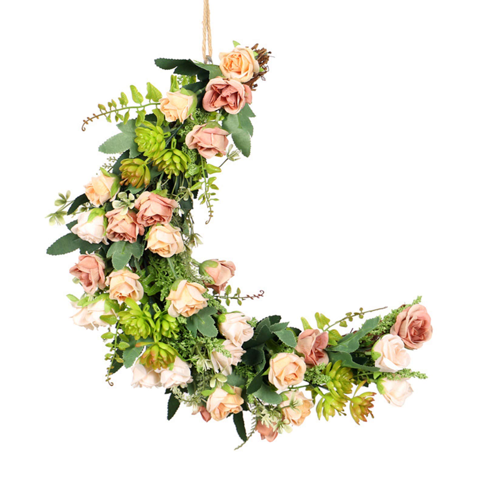 LIU- Mondform Simulation Rose Saftig Blumenkranz Ornamente Für Zuhause Haustür Wand Fenster Hochzeit Urlaub Party Dekor