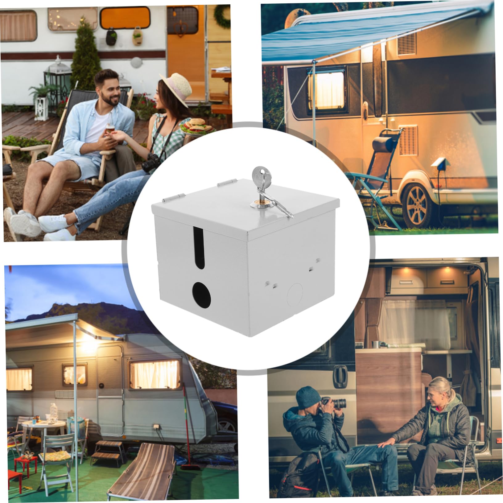 Steckdosenabdeckung Silber Abschließbare für Generator, Wohnmobil
