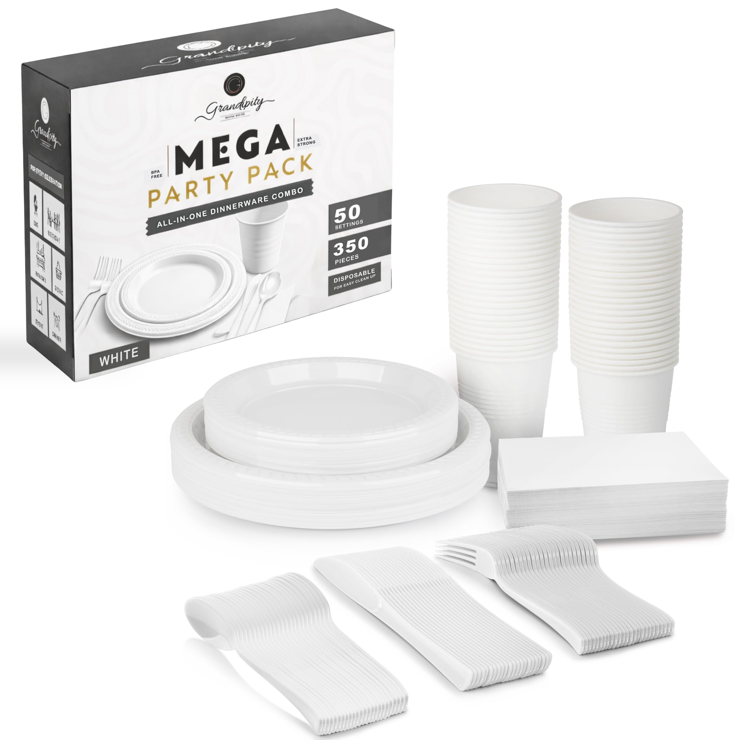 Grandipity Disposable Dinnerware Sets - 720 Piece -29