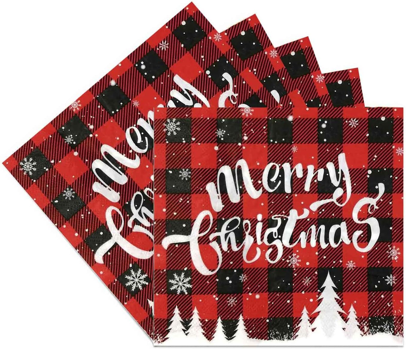 24 Pcs Christmas Napkins Paper 33cm Christmas ServiettesRed Napkins
