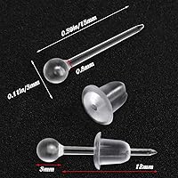 Vista 2 de Aretes invisibles de plástico transparente, repuesto de silicona para cirugía, trabajo, deportes, suministros de bricolaje para mujeres, niñas