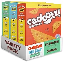 cadootz | Variety Pack | Organic Protein Kids Snack with 5g Protein, Clean Label, Gluten Free, No Seed Oils, No Artificial Dyes, Kosher Better-for-You School Lunch Snack | 3 Pack