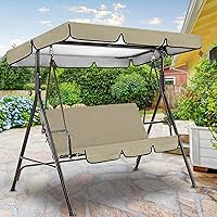 Vista 6 de Juego de cubierta superior impermeable para patio, cojín de repuesto para toldo de columpio para exteriores, funda superior de repuesto para Beige