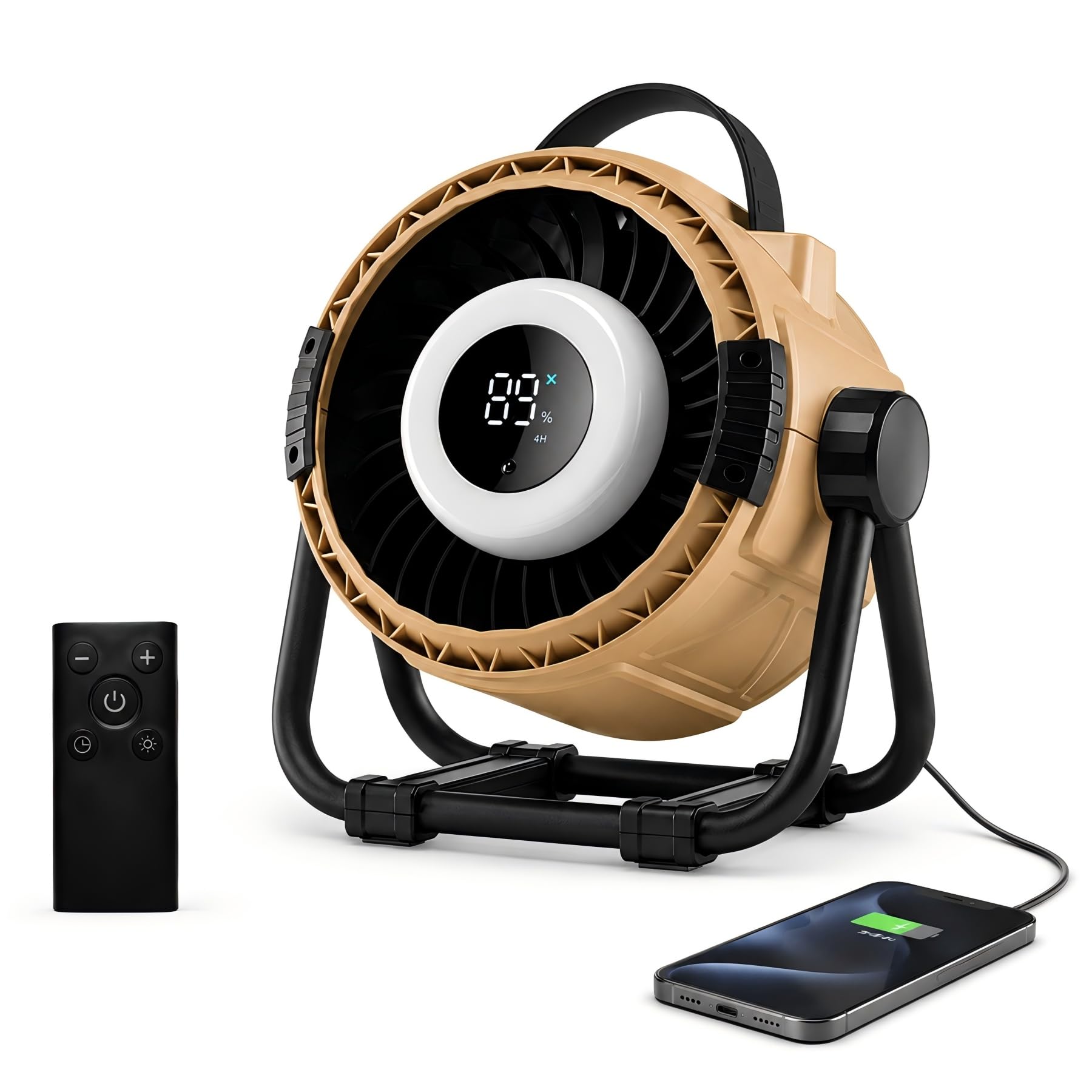 WHATOOK Camping Desk Fan: 20000mAh Rechargeable Long-Lasting with Remote