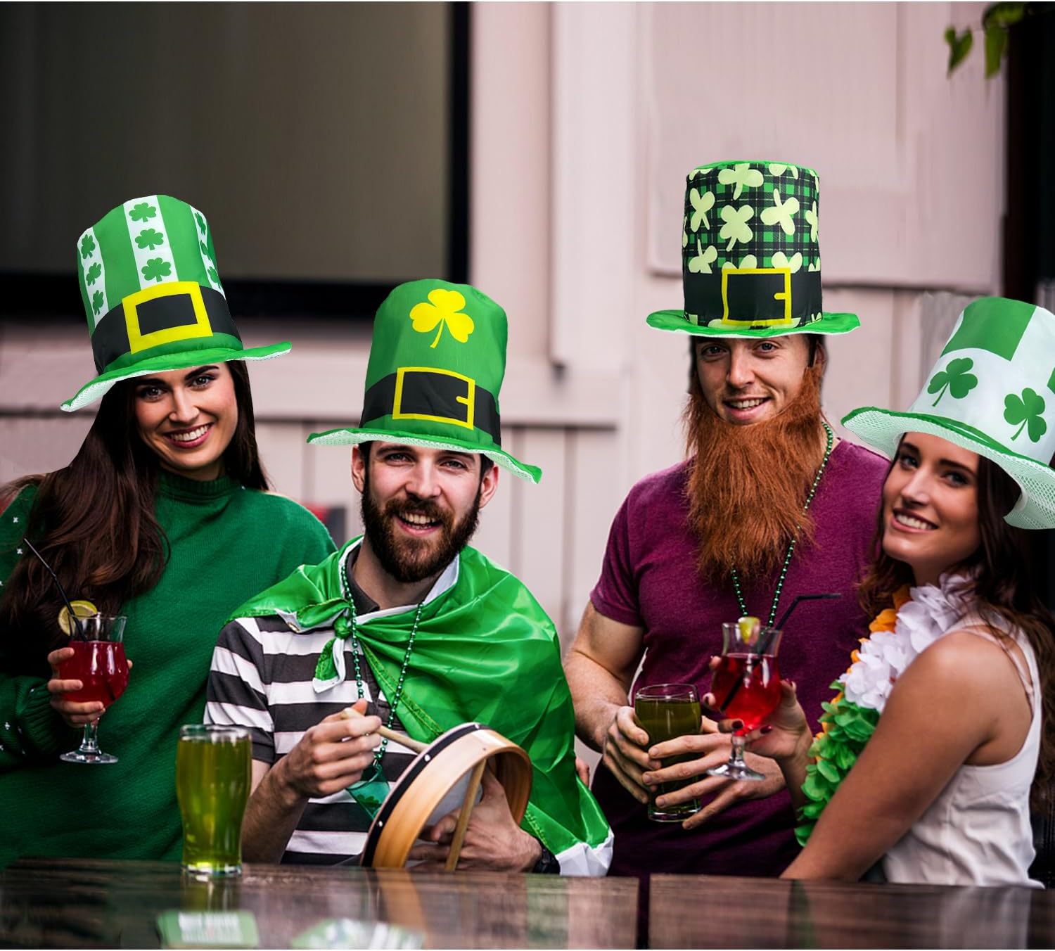 6 Pack St Patricks Day Hats St. Patrick's Day Top Hats Irish Party Hats Accessories Leprechaun Hats for Man Women Teen